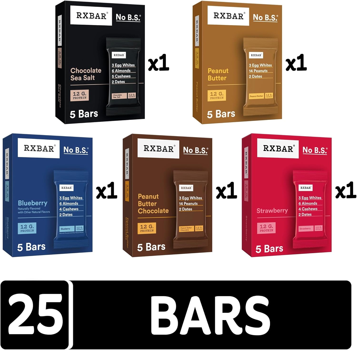 Protein Bars, Sna Bars, Variety Pa (5 Boxes, )
