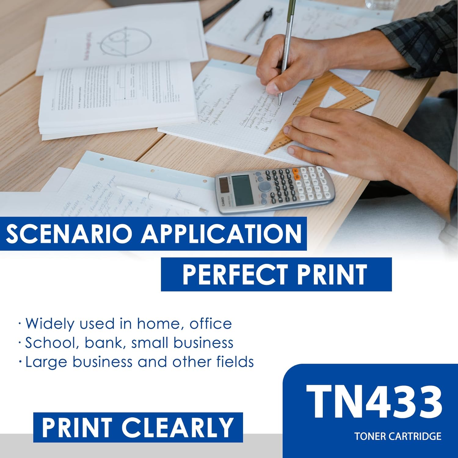 TN-433 TN433 Toner Cartridge Set 4 Pack Compatible TN433BK TN433C TN433M TN433Y Replacement for Brother TN433 TN-433 433 Toner HL-L8360CDW MFC-L8900CDW Printer, TN433 4PK