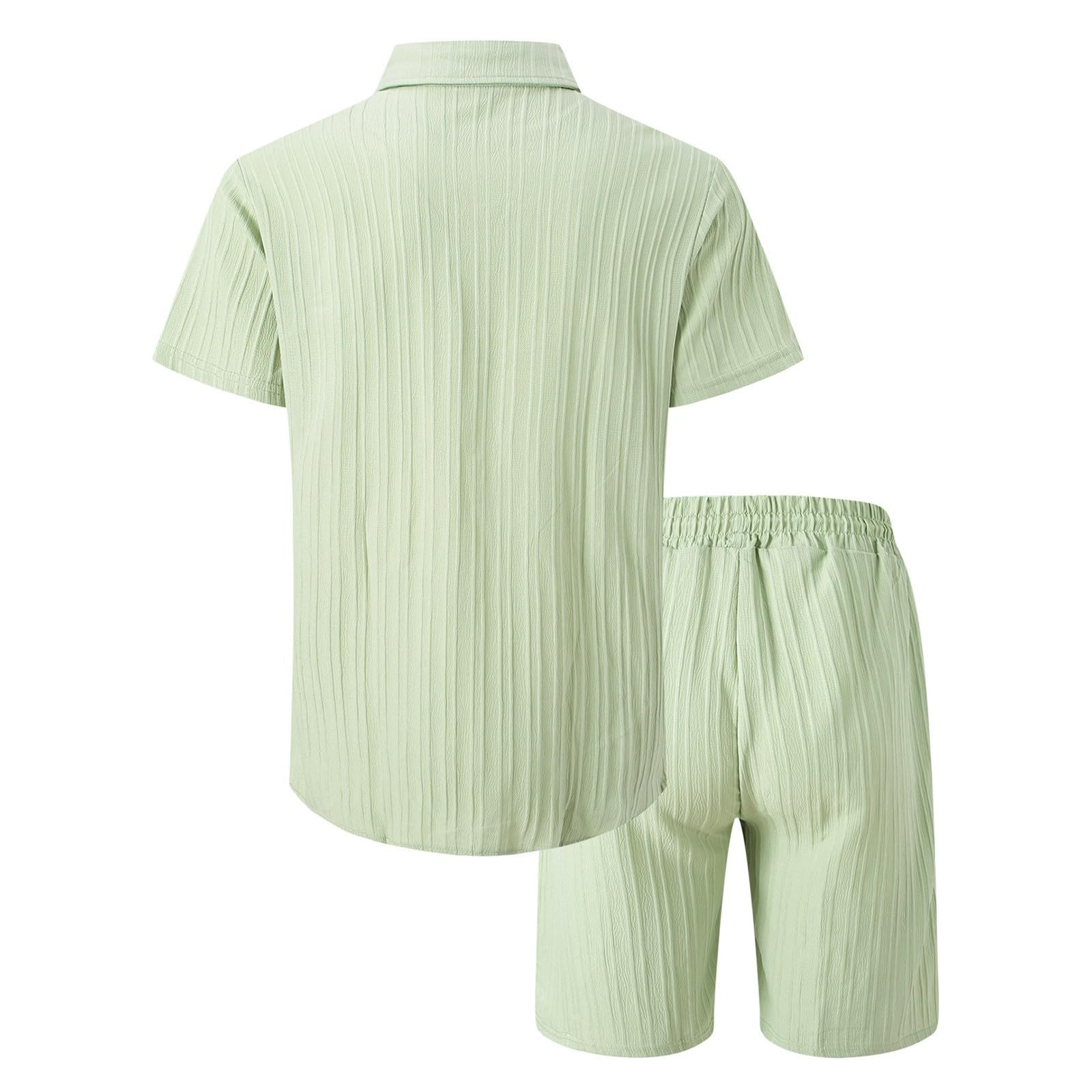 Chemise et Short pour Hommes 2 Pièces Tenues Décontractées Vêtements d'Été Vacances Plage Mariage Costumes Ensemble Jogging Homme Court Été S-3XL