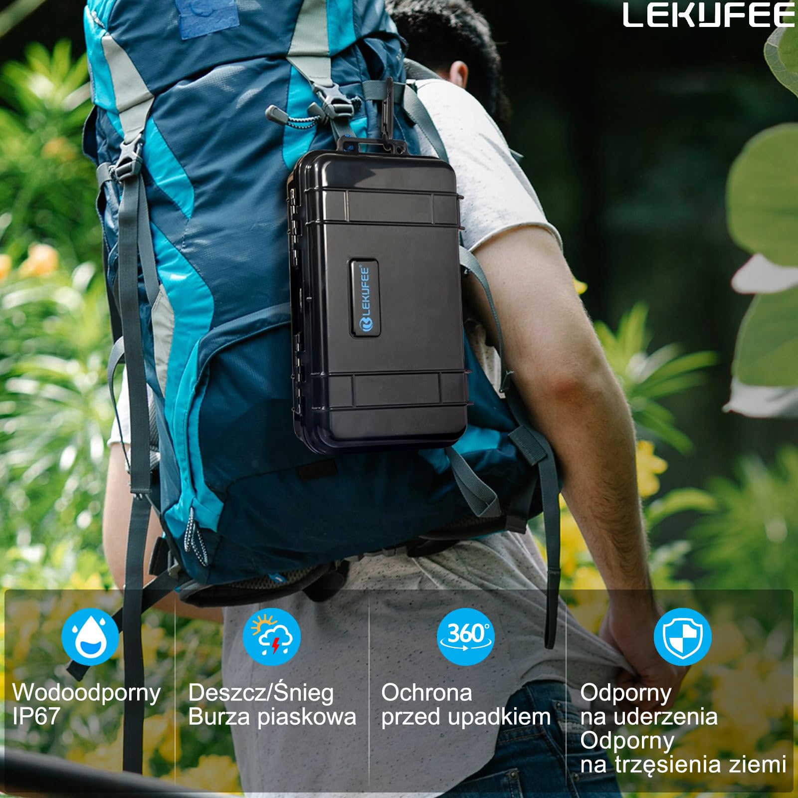 Lekufee podróżna wodoodporna obudowa na kamerę akcji/vlogową Insta360 GO 3S/GO 3 i akcesoria (tylko etui)