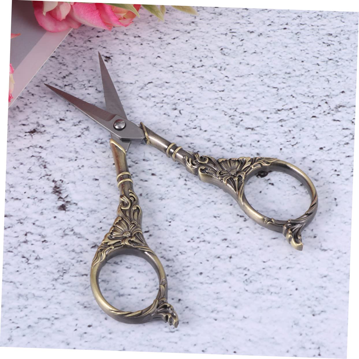EXCEART 3 Piezas Tijeras Tijera De Cocina Cortador De Hilo con Diseño De Lirios Pinza De Costura Cizalla De Punto De Cruz Pestañas Doble Párpado