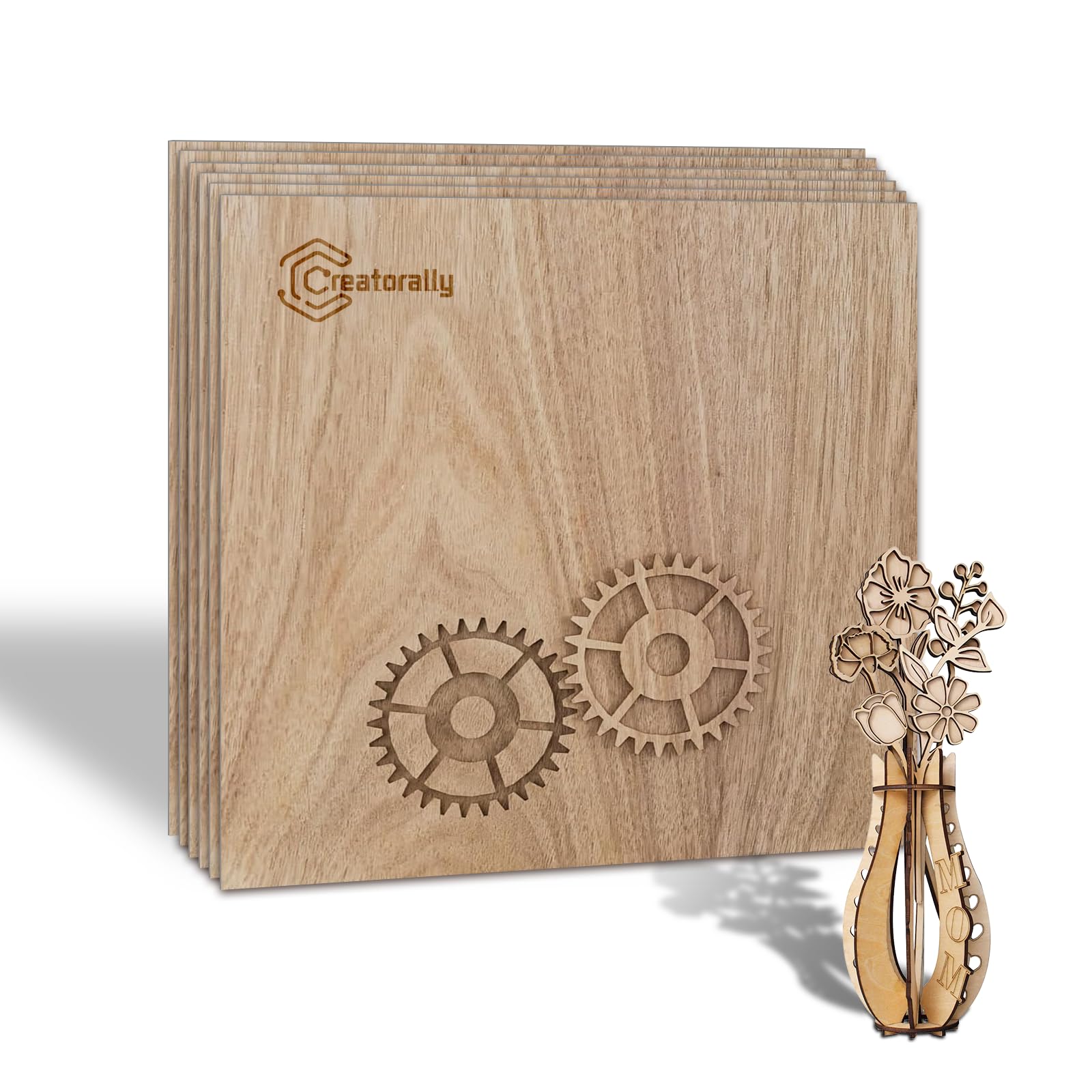 Compensato 3mm, Legno Fai Da Te per Laser 30x30 cm, Compensati Noce Nera 6 Pezzi Pannelli Impiallacciatura Legnoso Tavole per Incisione Taglio Artigianato Non Finito Grezzo