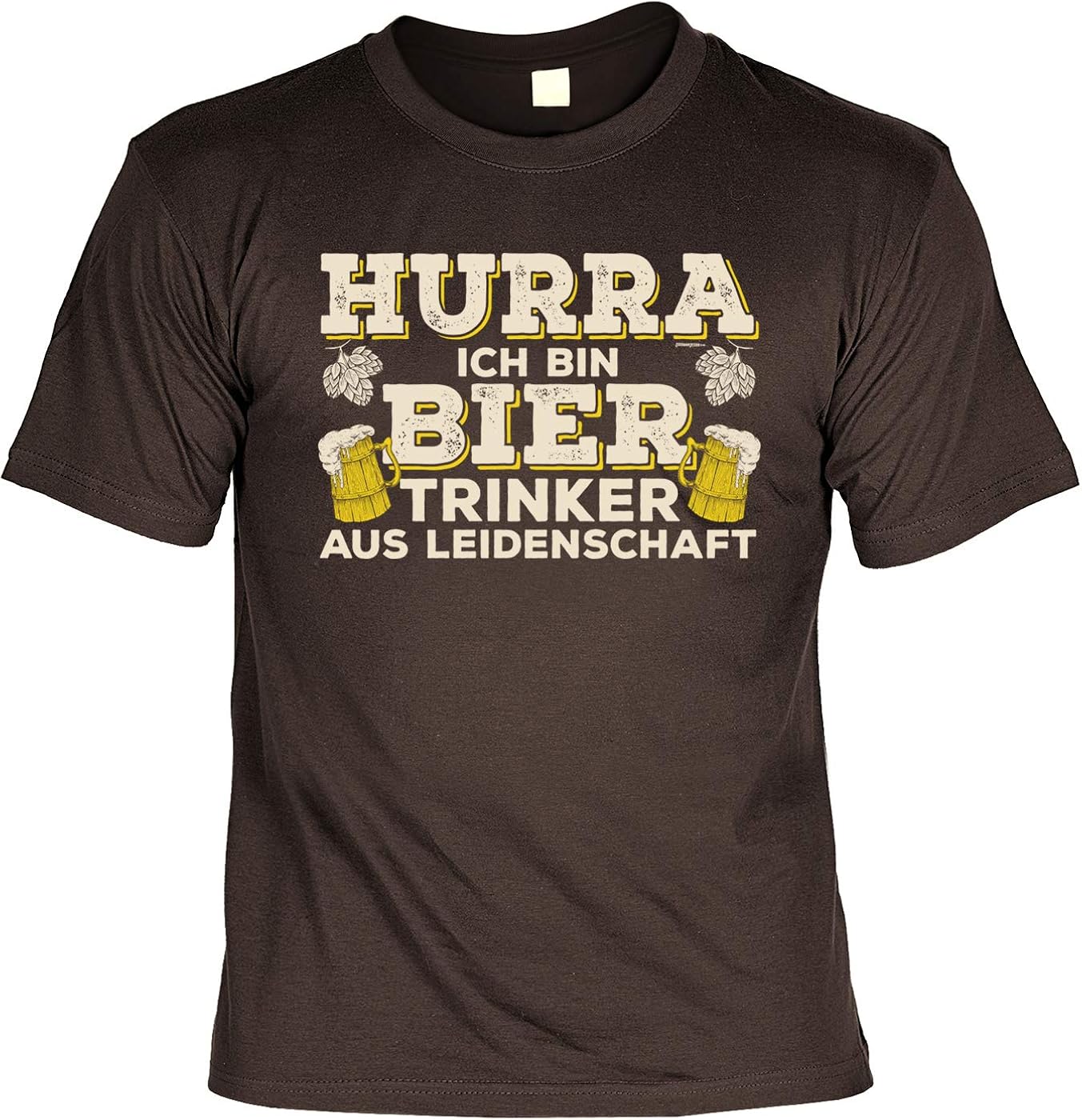 BierSprüche Party TShirt BierMotiv Shirt Hurra Ich Bin EIN