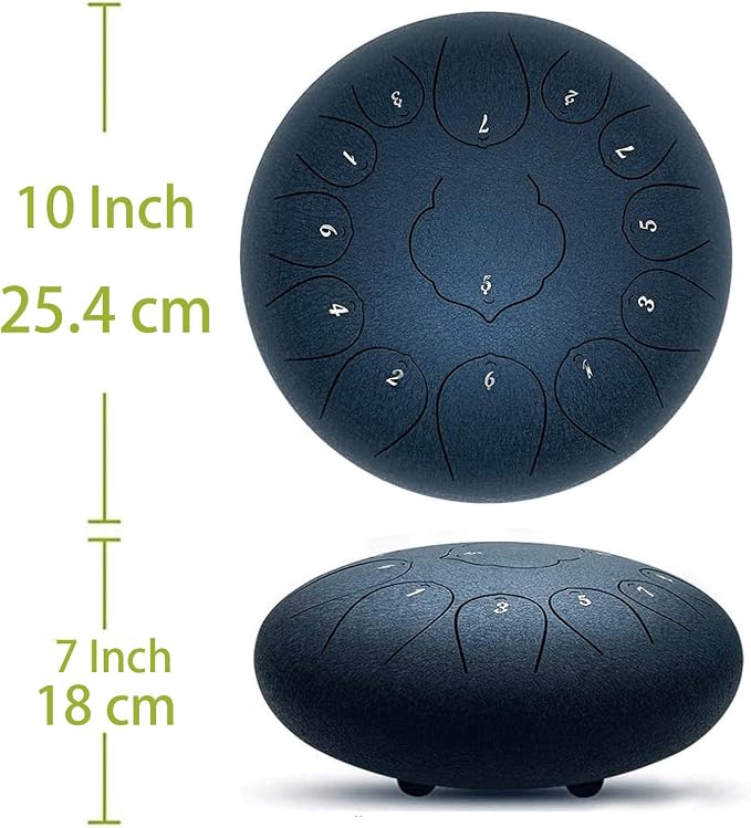Steel Tongue Drum 10 Pulgadas 11 Notas Gold miniatura 8