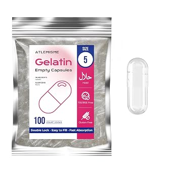 Empty Gelatin Capsules Size 5 - 100 Count Very Small Empty Capsules Ideal for DIY Filling - Gel Caps