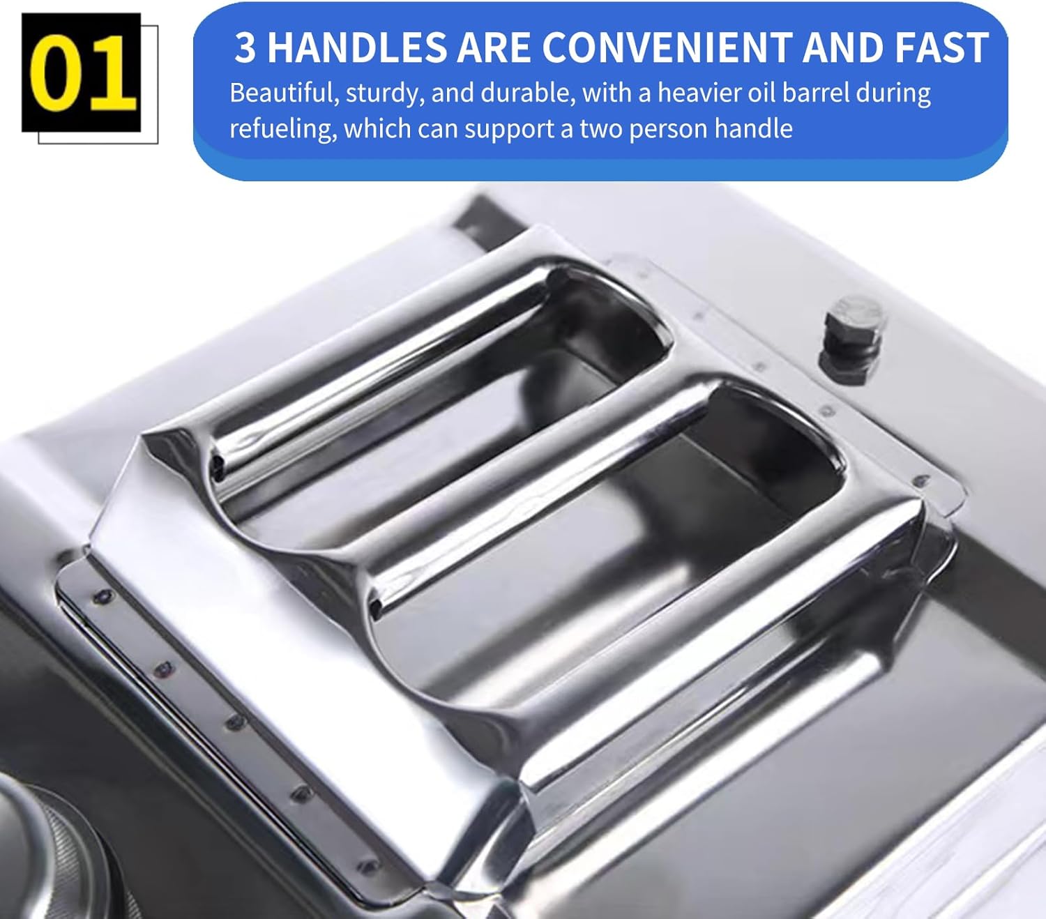 5 Gallon Metal Water Can 304 Stainless Steel Can with Flexible Nozzle System Pressure Relief Valve Safety Configuration Portable for ATV UTV SUV MPV Trailer and Off Road Camping （20 Litre）