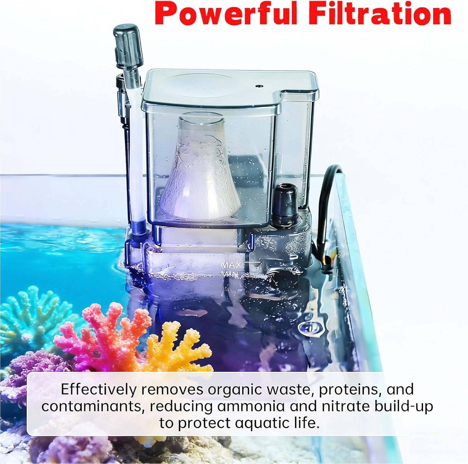 Protein Skimmers for Saltwater Aquariums 79GPH Aquarium Surface Skimmer for 50-80 Gallon Tank Ultra Quiet