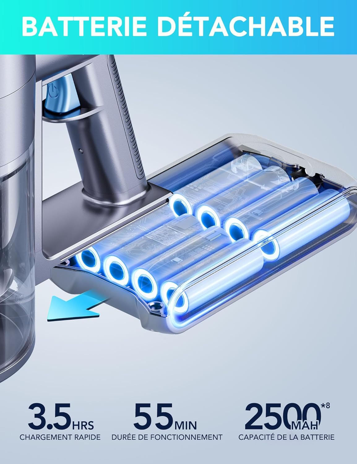 Close-up of Greenote GSC60 detachable battery