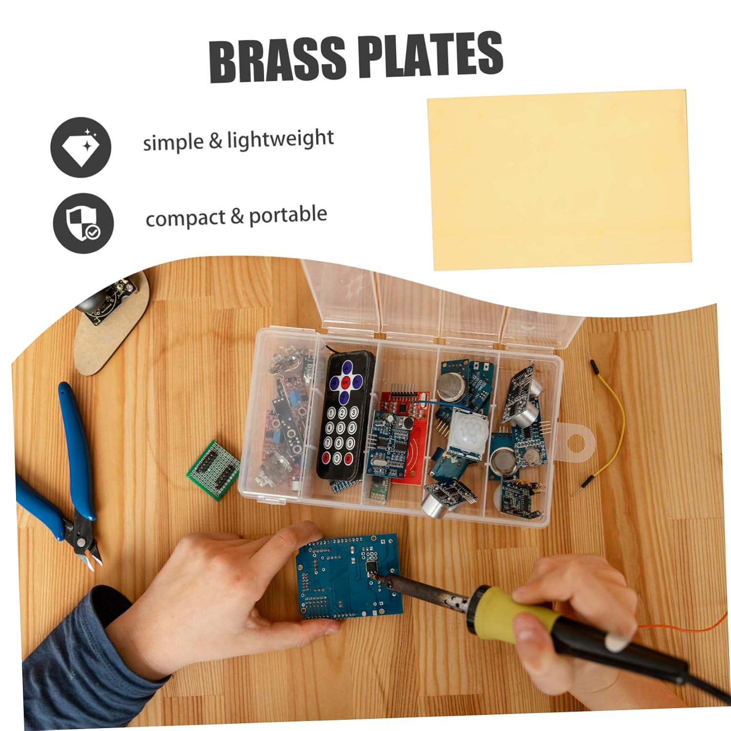 Hemobllo 2pcs Brass Sheets for Crafts and Electrical Repairs Brass Plate for Jewelry Making and Creative Projects