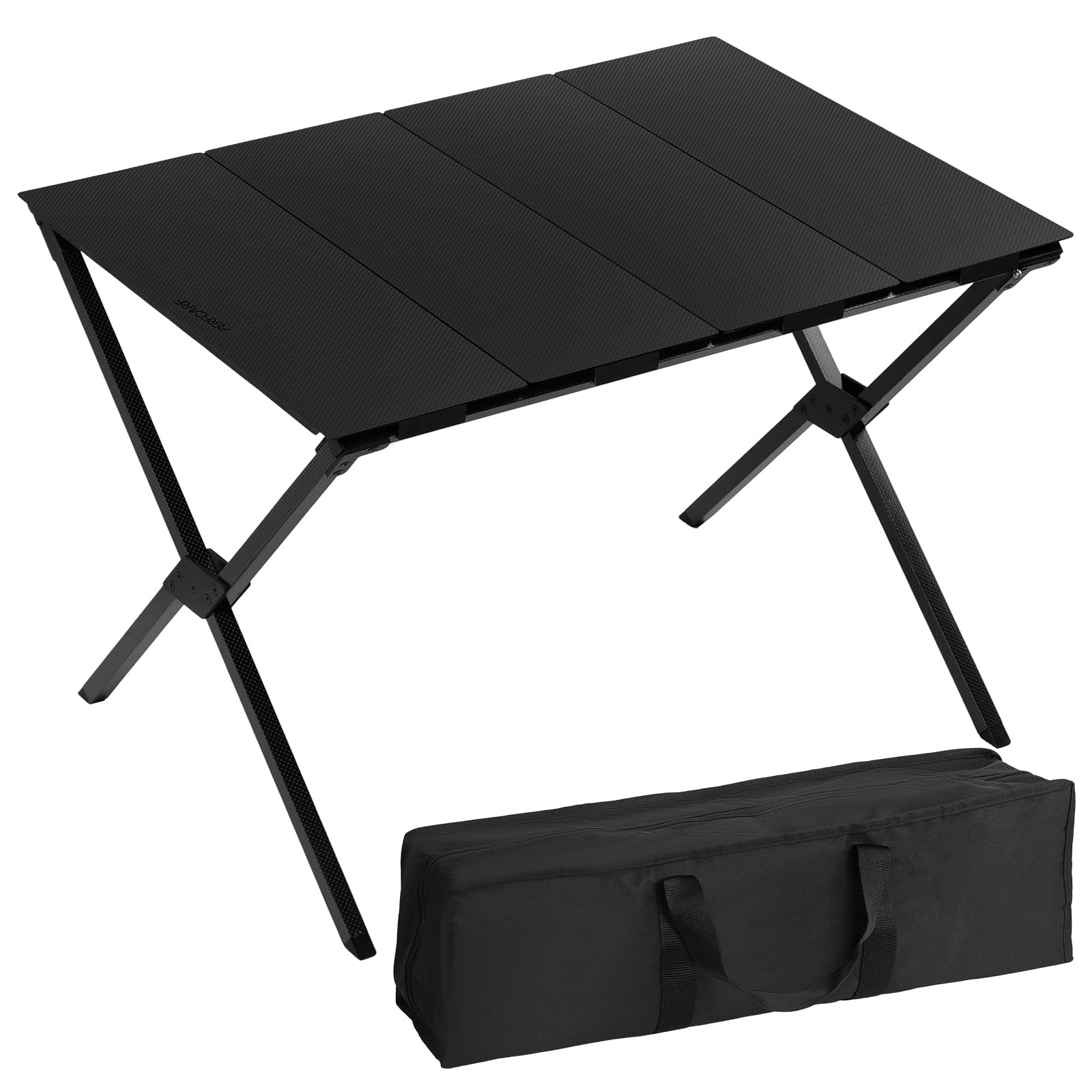 All Carbon Fiber Camping Table，Tactical Table， Outdoor Camping Folding Table, Convenient for Traveling,Picnic, Camping, BBQ, Party, Backyard, Beach (Glossy Black Plain Weave)