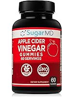 Vista 1 de SugarMD Vinagre de sidra de manzana, 60 gomitas – Vitamina B6 y B12-500 mg Suplemento de vinagre de sidra de manzana de manzanas crudas, sin filtrar