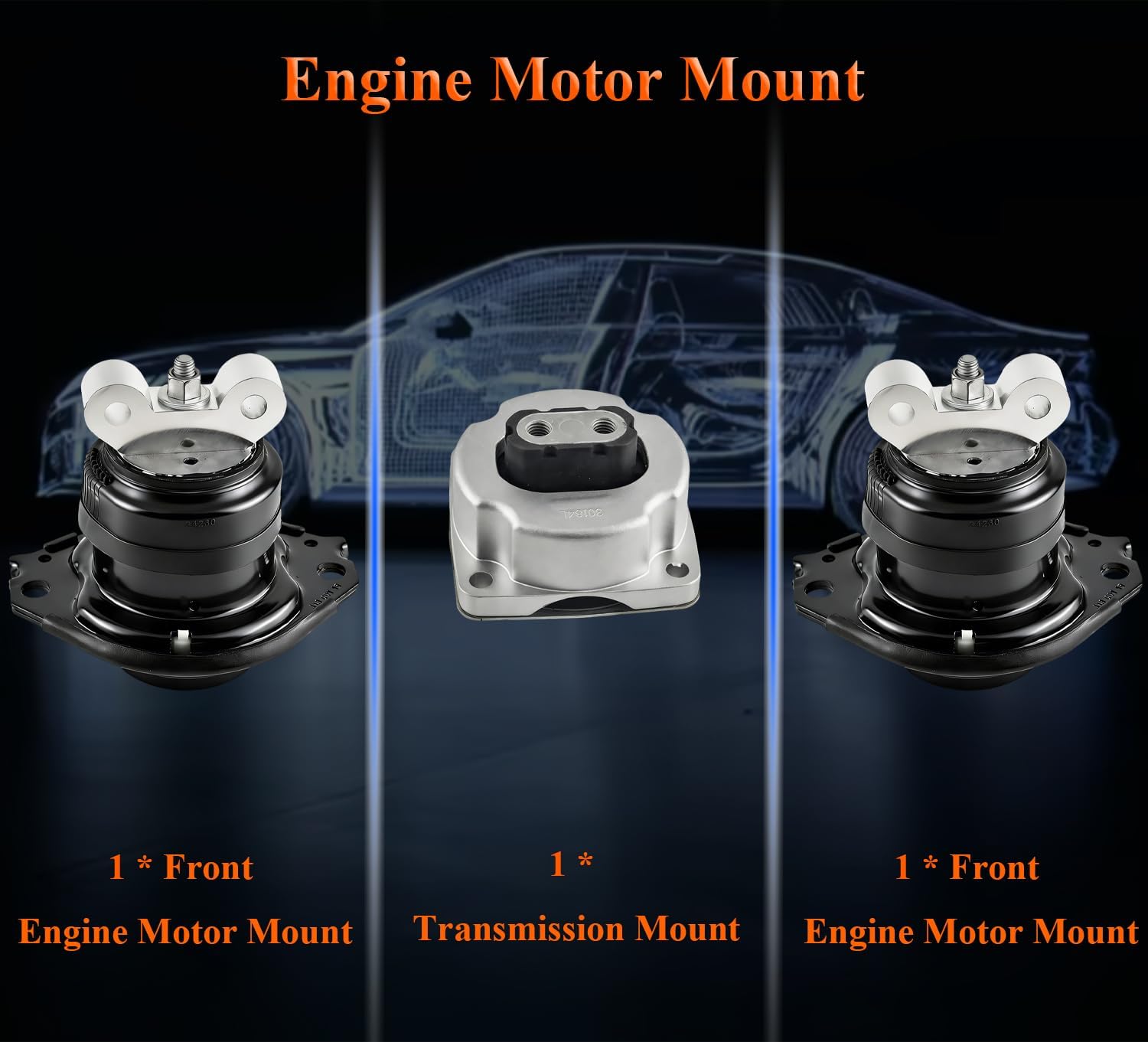 Engine Motor Mount Set 3Pcs Compatible with Chrysler 300 2011-2022, Dodge Challenger 2011-2022 Automatic Transmission, Engine Mount Replace OE# A5522 A5522 A5388