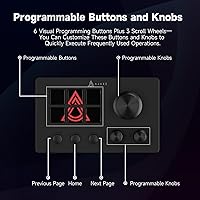 Vista 3 de AJAZZ Macro Keypad Stream Controller Deck Gaming Streaming Shortcut Keyboard, 6 Programmable Keys Customizable Visual AI Pad USB Soundboard for Negro