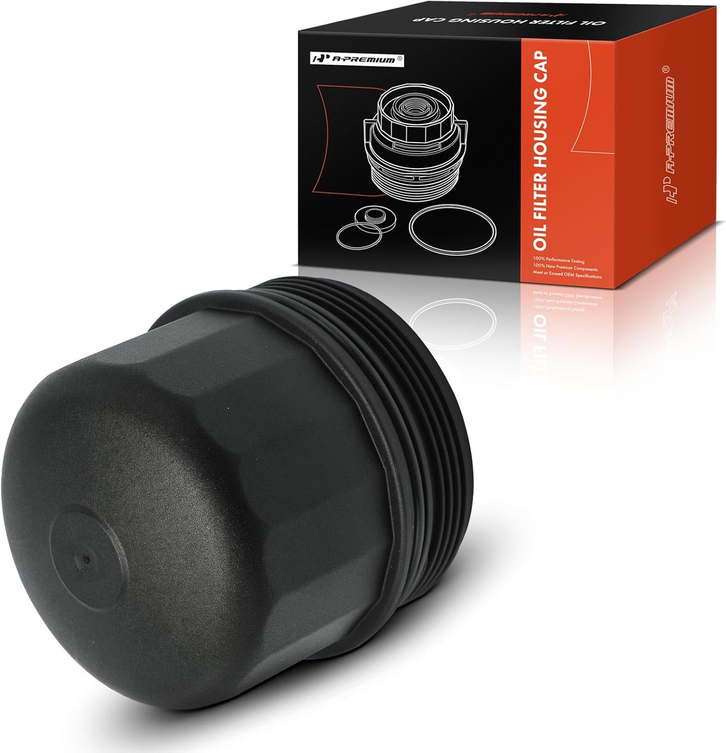 A-Premium Oil Filter Housing Cap Assembly Compatible with BMW X5, 535i, 550i GT, 550i xDrive, 750i xDrive, 760Li, X6, 650i Gran Coupe, Alpina B7, M5, M6 Gran Coupe, M850i xDrive, Replace# 11427615389