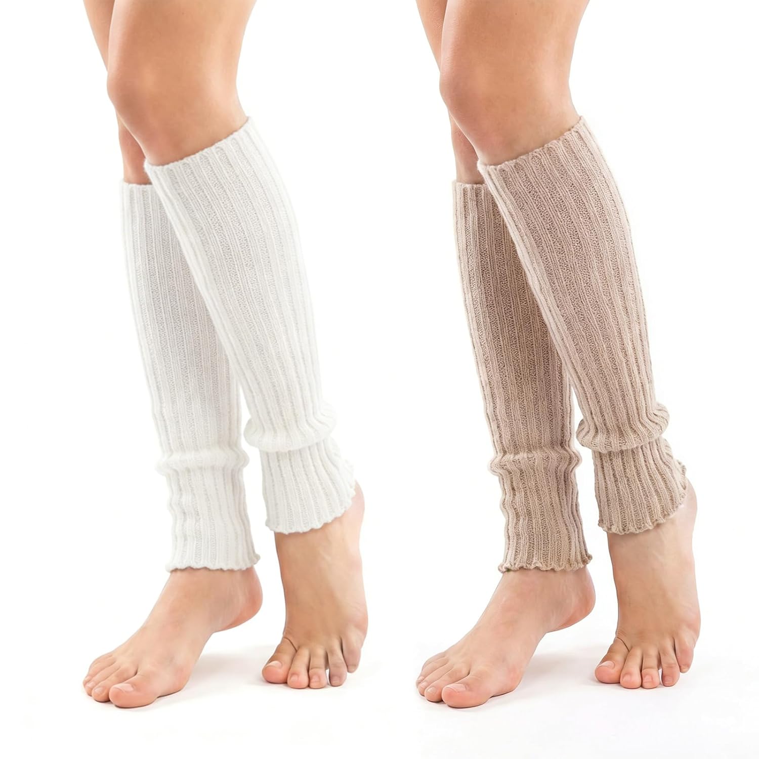 2Pairs Leg Warmers for Women Girls Ribbed Knit Fashion Knits Warm Leg Warmers