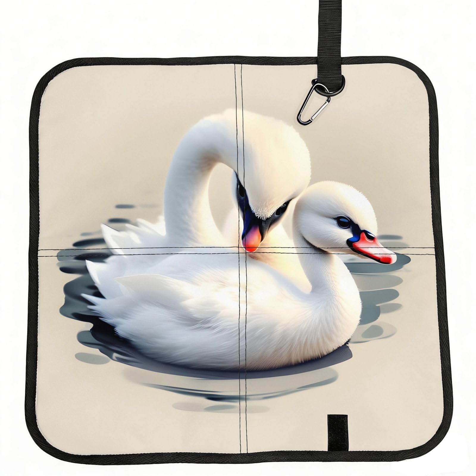 WZYCWB Cute little swan Foldable Seating Cushion with Carabiner - Stadium Mat for Camping, Hiking and Outdoor Activities