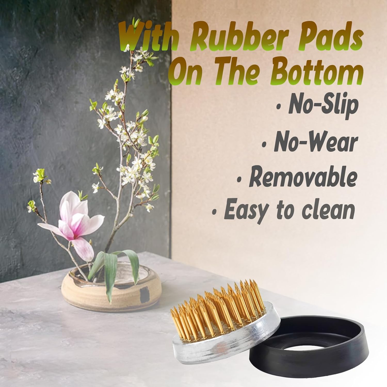 SameYa 4PC Flower Frogs for Arrangements Vase,Copper Pin Iron Base Floral Frogs for Arrangements, Ikebana Stem Holder for Flower Arrangement, Plant Fixation and Decoration - Image 4