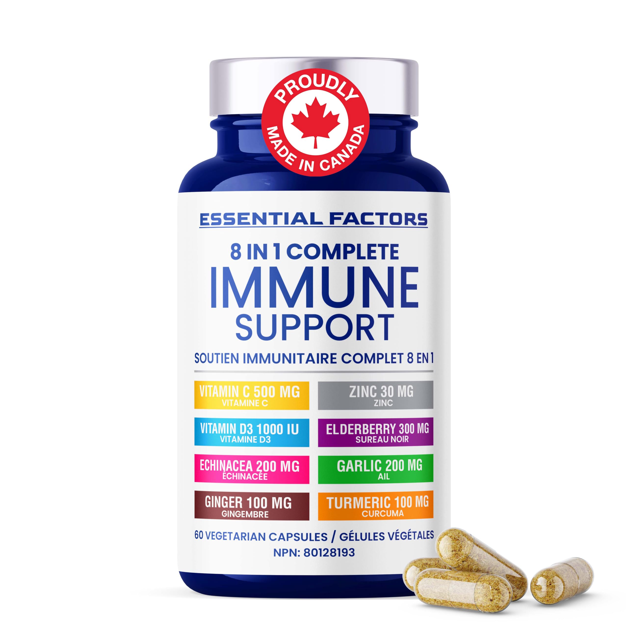 ESSENTIAL FACTORS 8 in 1 Complete Immune Support with Vitamin C