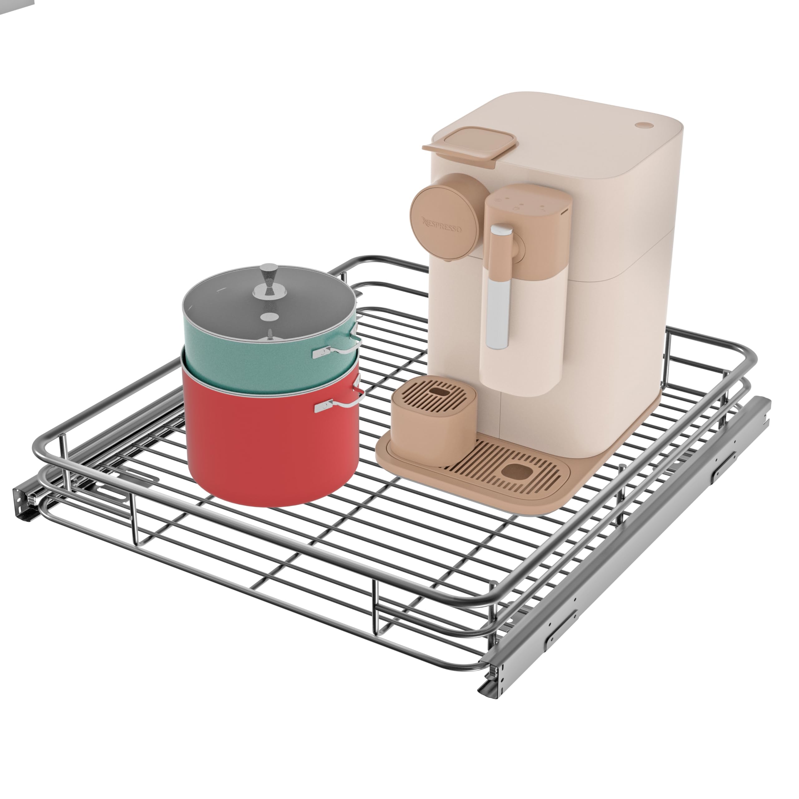 Étagères coulissantes de 50,8 cm en chrome premium pour dressing et cuisine