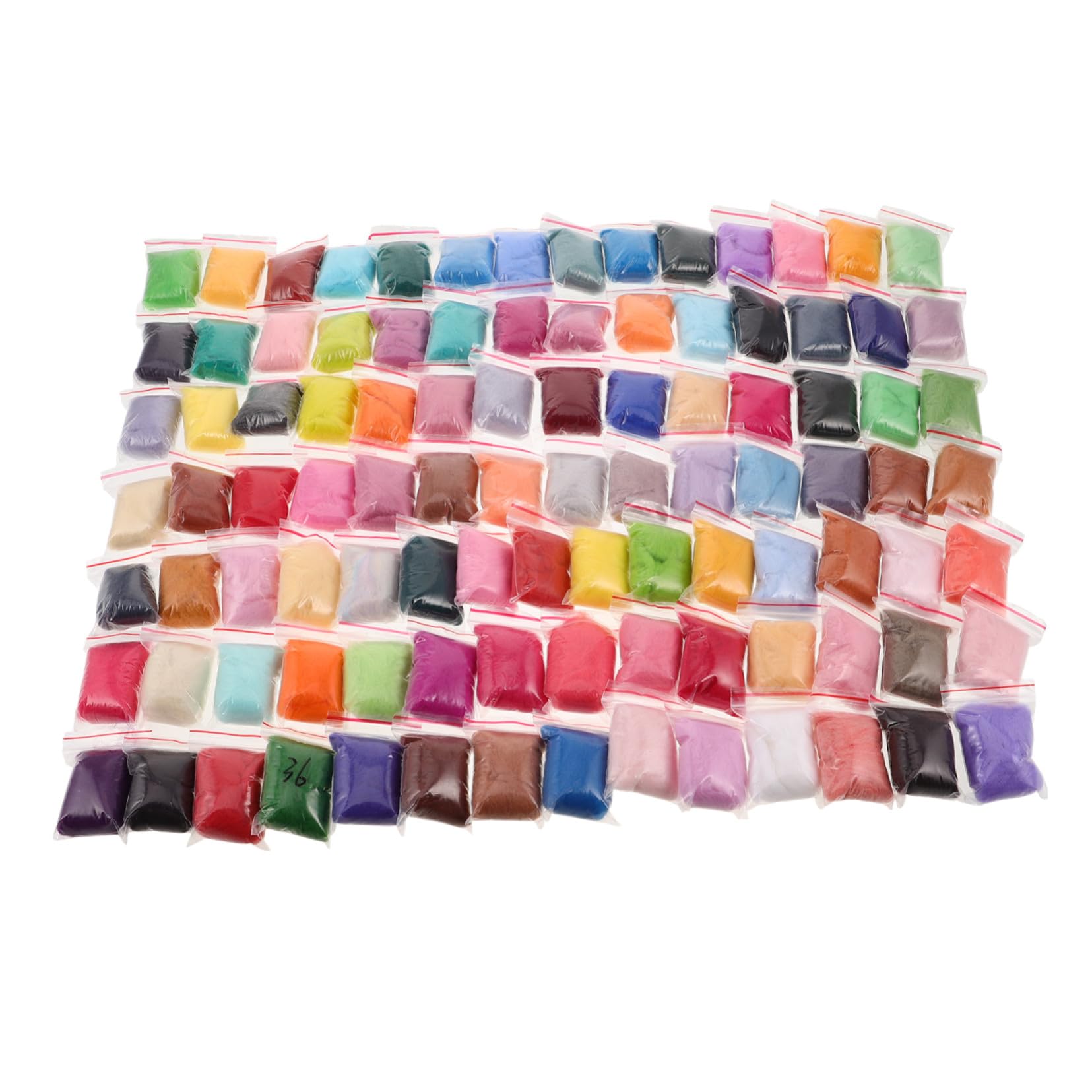 DOITOOL 100 Piezas Material de Fieltro de Lana para Manualidades Gramos de Lana de Colores para Proyectos de Arte Creativo Aguja para DIY