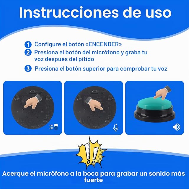 Foto 4 de 7 de LIAILA 6 Piezas Botones Perros Comunicación, Pulsador Buzzer con Grabación de Voz de 30 Segundos