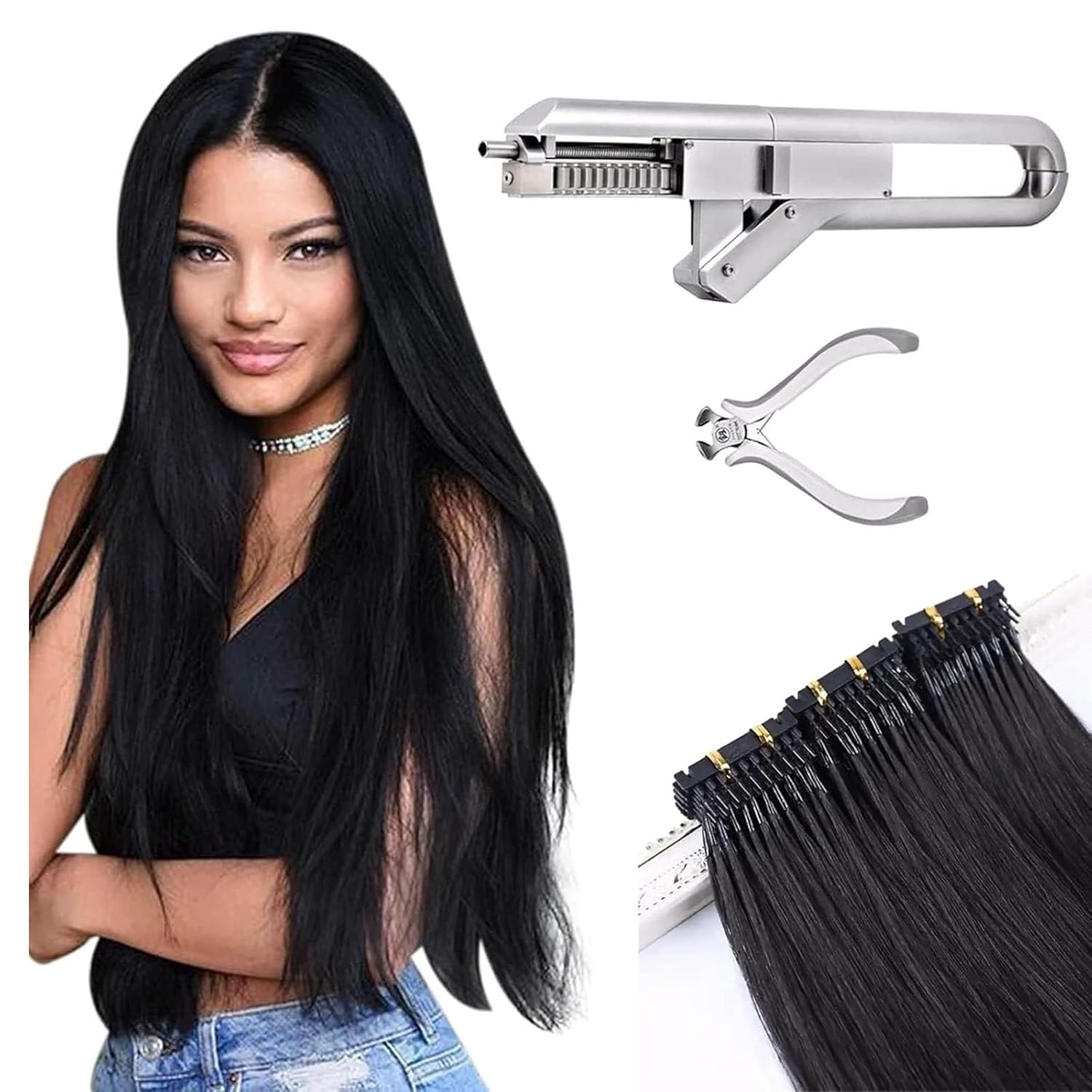1nd Generation 6D Hair Extensions Machine Kit,Hair