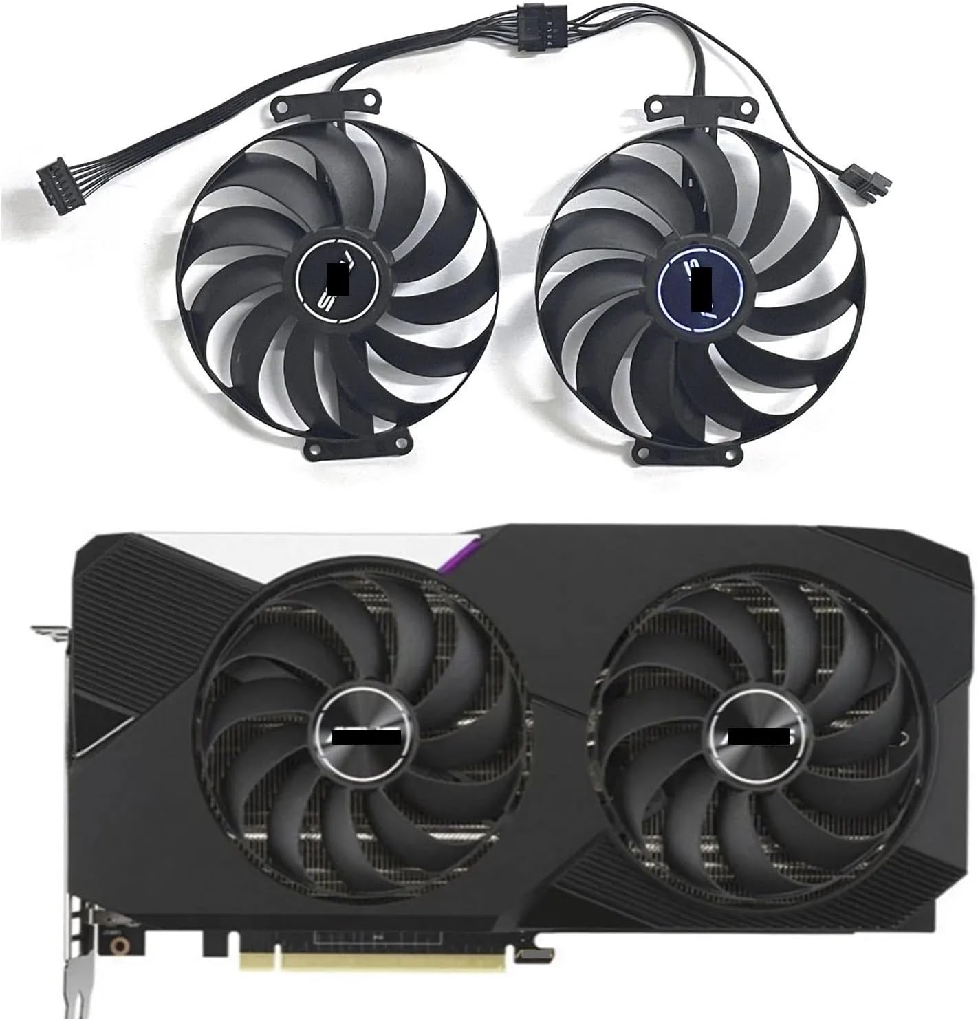 Graphics Card 95mm Graphics Card Fan T129215SU FDC10U12D9-C 12V RTX 3070 RTX 3060Ti Compatible with RTX 3070 3060 Ti OC Graphic Card Cooler Fan(Silver)