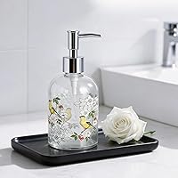 Vista 3 de Topadorn 17oz Glass Soap Dispenser with Plastic Pump for Kitchen and Bathroom, Refillable Clear Bottle for Dish Soap & Hand Soap