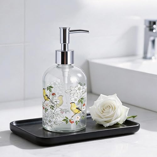 Miniatura 3 de Topadorn 17oz Glass Soap Dispenser with Plastic Pump for Kitchen and Bathroom, Refillable Clear Bottle for Dish Soap & Hand Soap