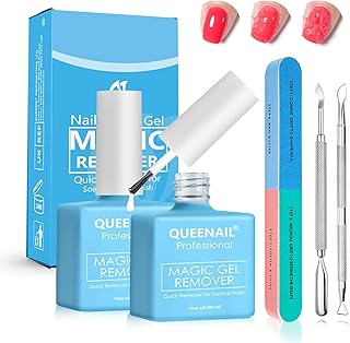 2 peças Gel Nail Removedor Set, removedor de esmalte com lima de unhas e empurrador de cutícula, remove de forma rápida e fácil o verniz de unhas, adequado para os amantes da manicura