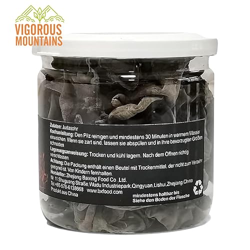 Miniatura 7 de VIGOROUS MOUNTAINS Champiñones secos de madera para cocinar, textura masticable, hongos negros secos para ensaladas salteadas de sopa, 2 onzas, 2.00