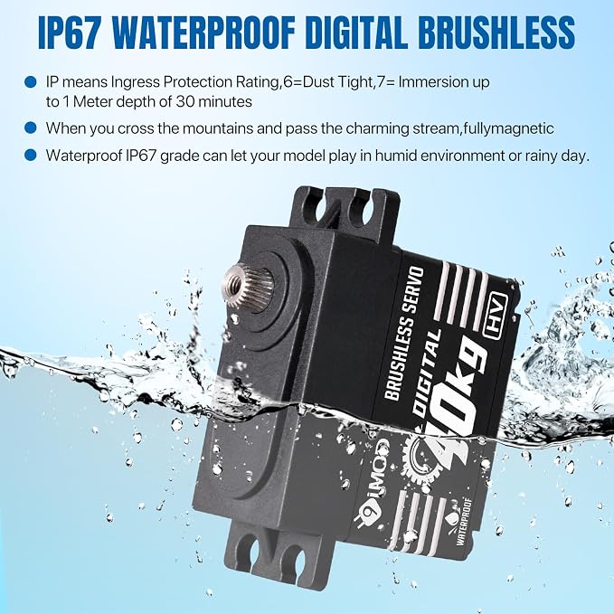 Servo Brushless 40KG para RC 1/10 con Engranaje Metálico miniatura 7