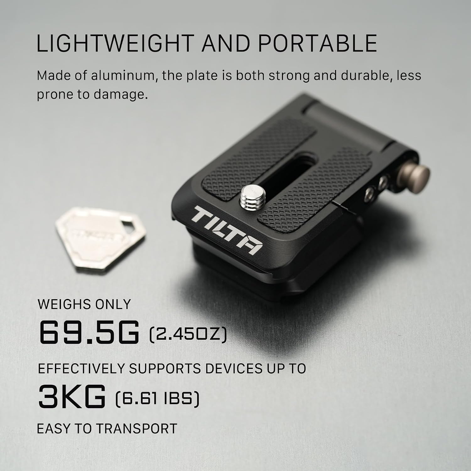 Tilta Foldable ARCA Baseplate – Black | Vertical and Horizontal Configurations | Single Unlock Button | 90° Swivel Mount | Weighs Only 2.45 Ozs and Support 6.6 Lbs | TA-FAB-B