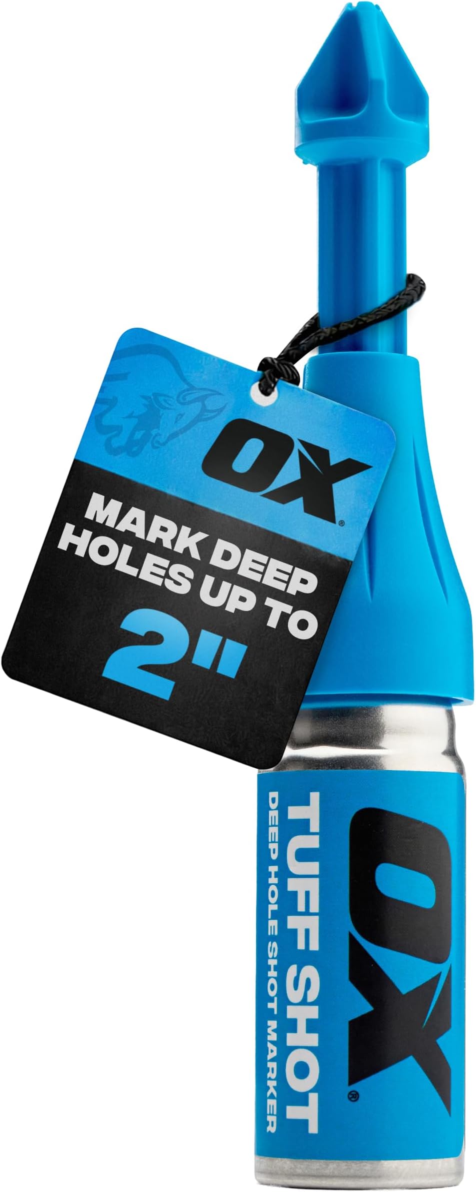Tuff Shot Deep Reach Marker Tool, Drill Hole Markers, Chalkshot of Non Permanent Shot of High-Vis Green Chalk Deep Hole, Long Reach Marker, 250 Chalk Bursts shots