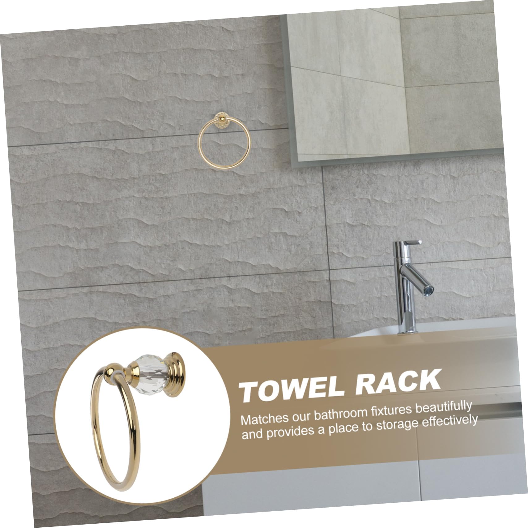 Anello Portasciugamani da Parete Bagno Rotondo Oro | Acciaio Inossidabile Elegante Semplice ed Retro Stile e Cucina Bagno