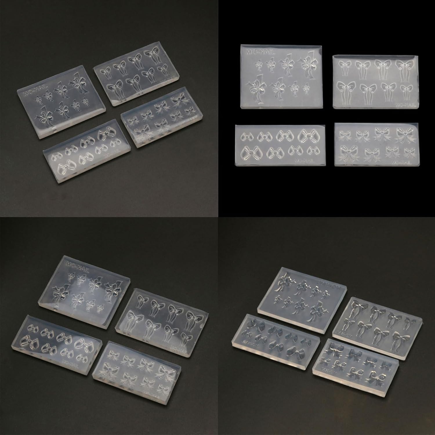 4pcs Butterfly Nail Art Mold Easy to Use Silicone Mold Embossed Bowknot Nails for Nail Art Enthusiasts Nail Accessory