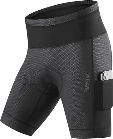 WOSAWE Men Cycling Sport Shorts Shockproof 5D Padded MTB Spinning Bicycle Shorts