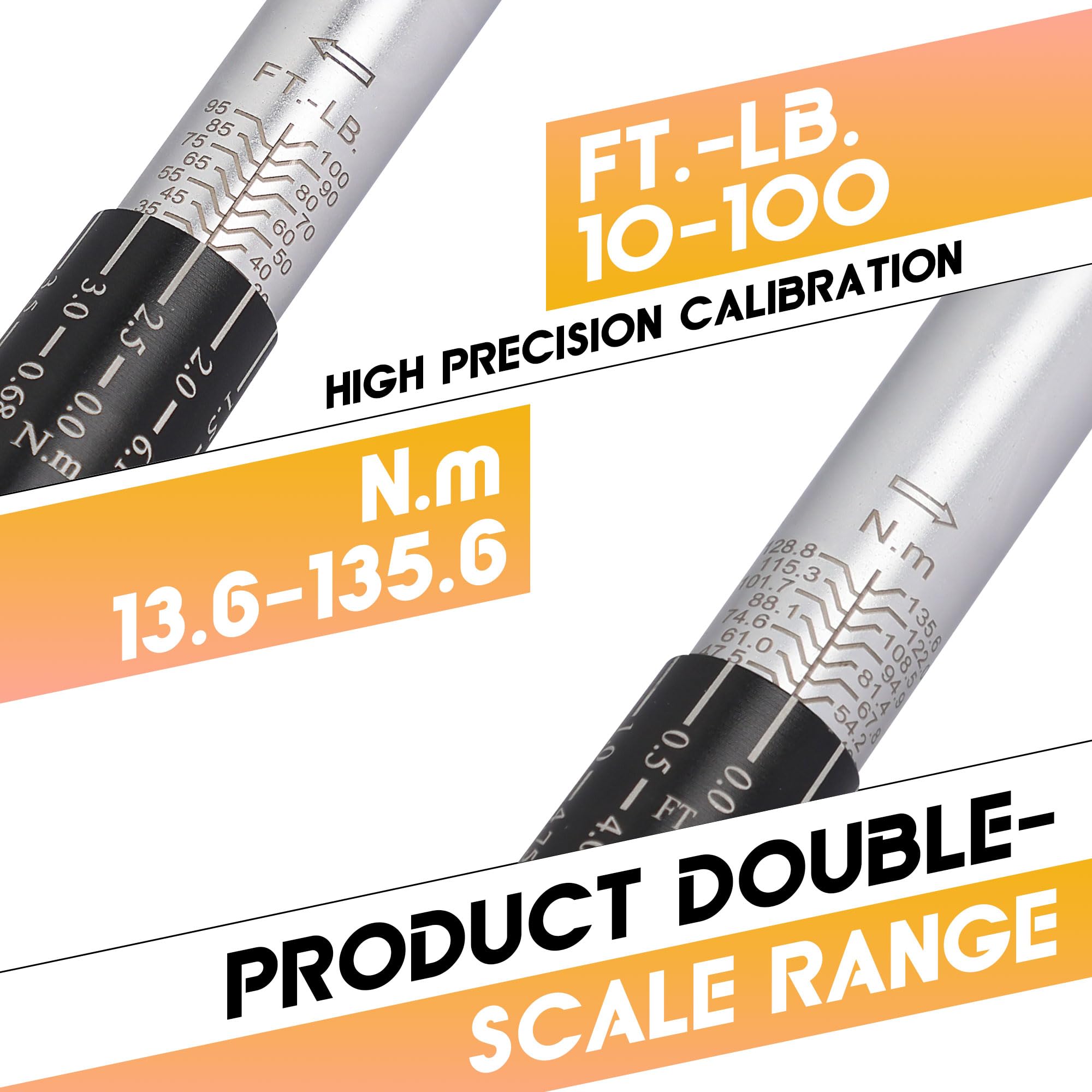 Snapklik.com : UYECOVE 3/8-Inch Drive Click Torque Wrench Set, 10-100 ...
