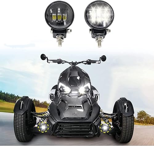 Luces LED auxiliares antiniebla con soportes de montaje compatibles con accesorios Can-Am Ryker, luces antiniebla (2 unidades)