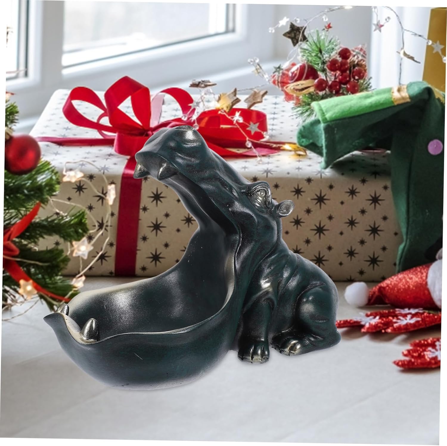 LIFKOME Hippo Decorative Storage Tray Key and Candy Holder Decor for Entryway and Living Room Stylish Organization for Jewelry and Trinkets