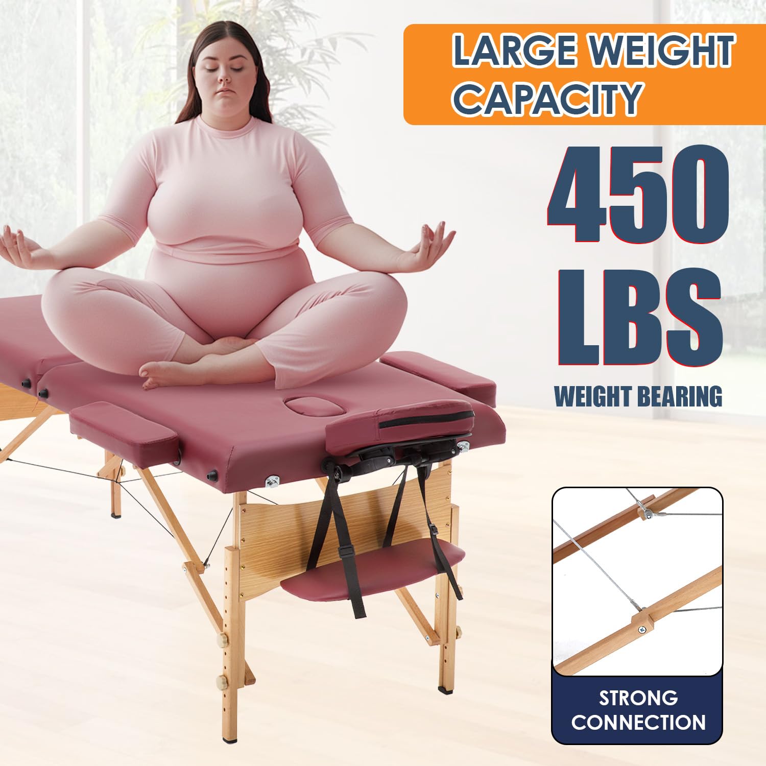 BestMassage Massage Bed Portable Massage Table 2 Folding Lash Bed Height Adjustable 24 Inch Wide Spa Table with Non-Woven Bag for Spa Footmassage Facial CareSpa Tattoo: 28 inch wide Burgundy