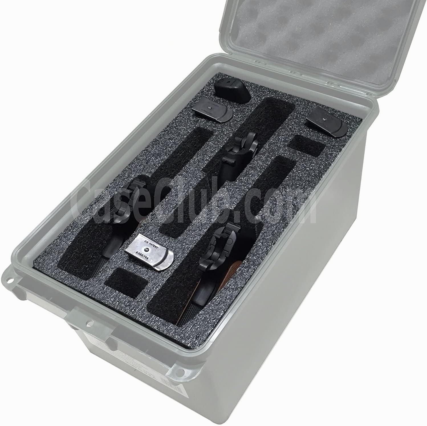 Case Club 3 Pistol & 6 Magazine Holder Large AC-11 MTM Ammo Can Foam (Pre-Cut, Closed Cell, Military Grade Foam)