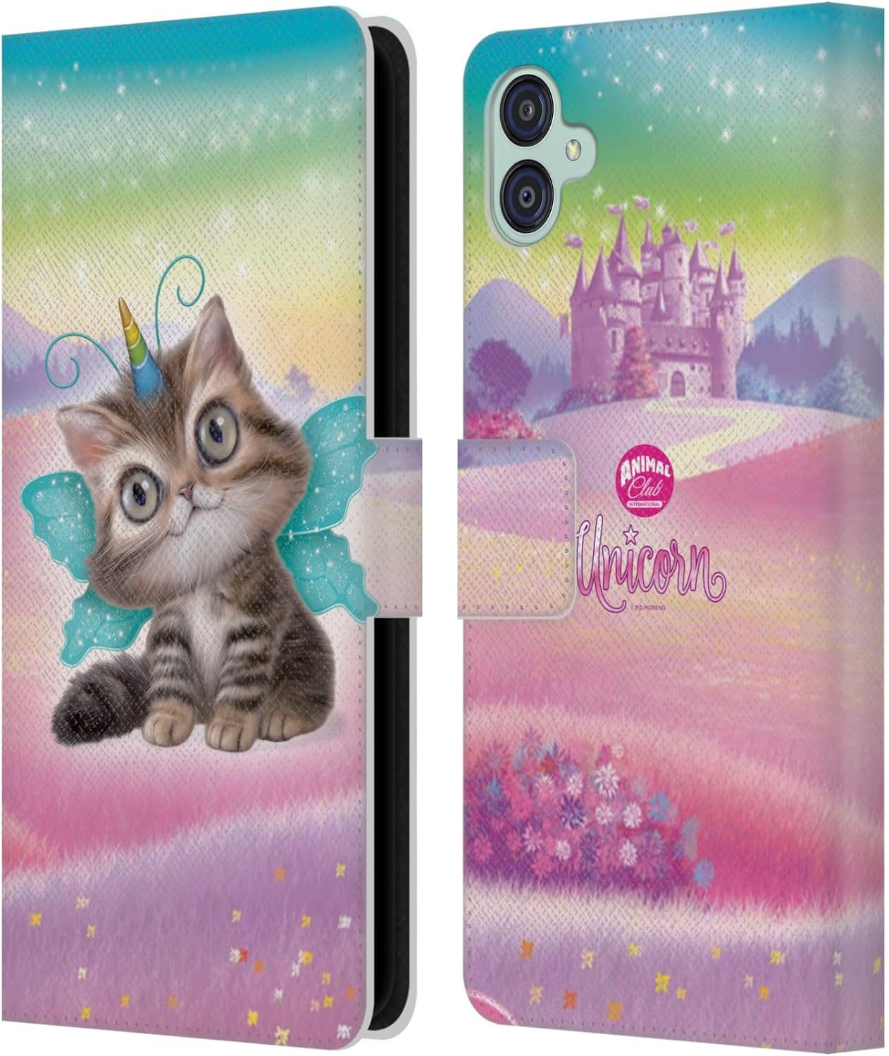 Head Case Designs Officially Licensed Animal Club International Cat Unicorn Pets Leather Wallet Case Compatible with Samsung Galaxy M04 5G / A04e
