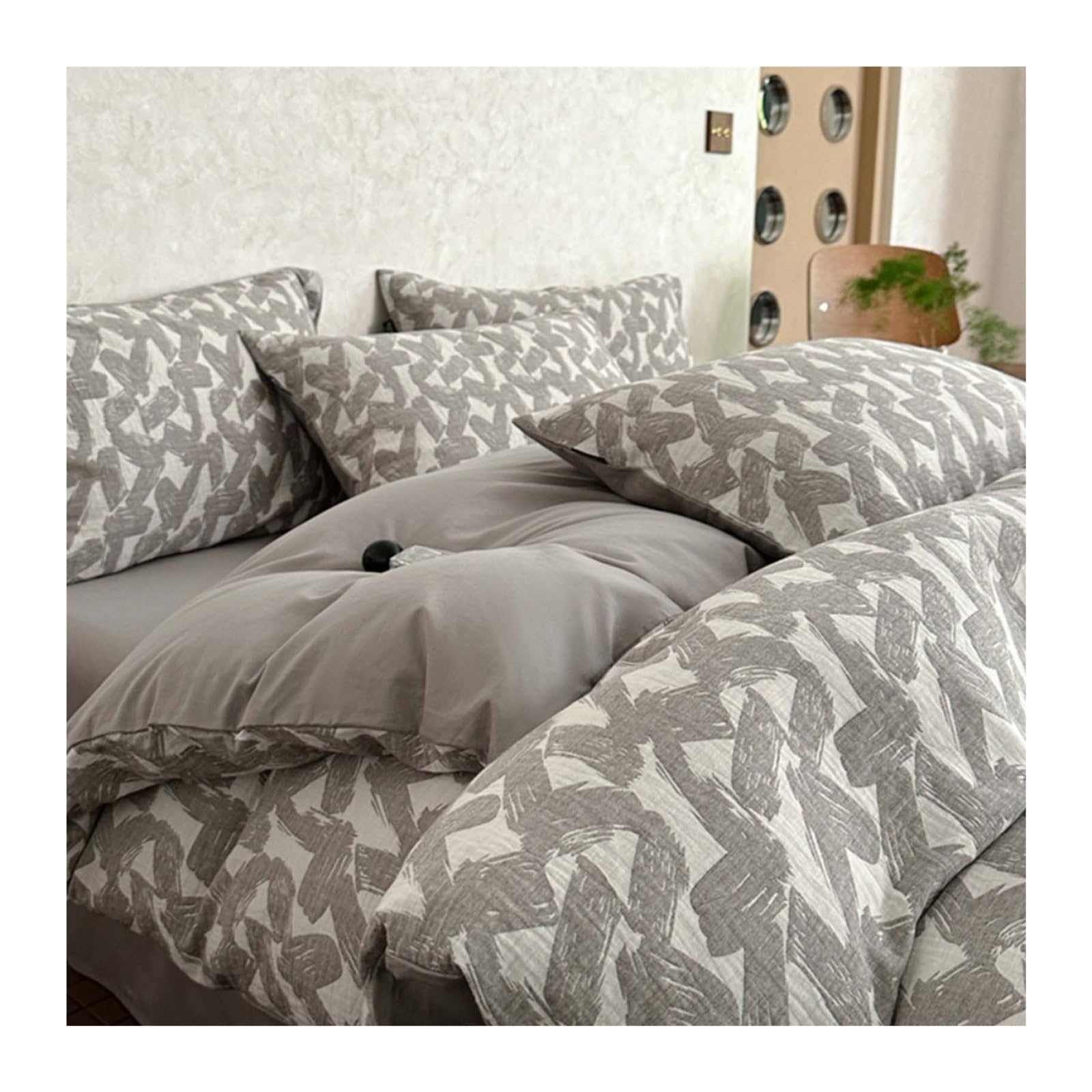 Housse de couette jacquard coton double pour lit 1.8m