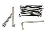 Vista 100 de iexcell 25 piezas M4 x 60/65/70/75/3.150 in paso de rosca 0.028 in acero inoxidable 304 cabeza hexagonal Tornillos Tornillos surtido Kit