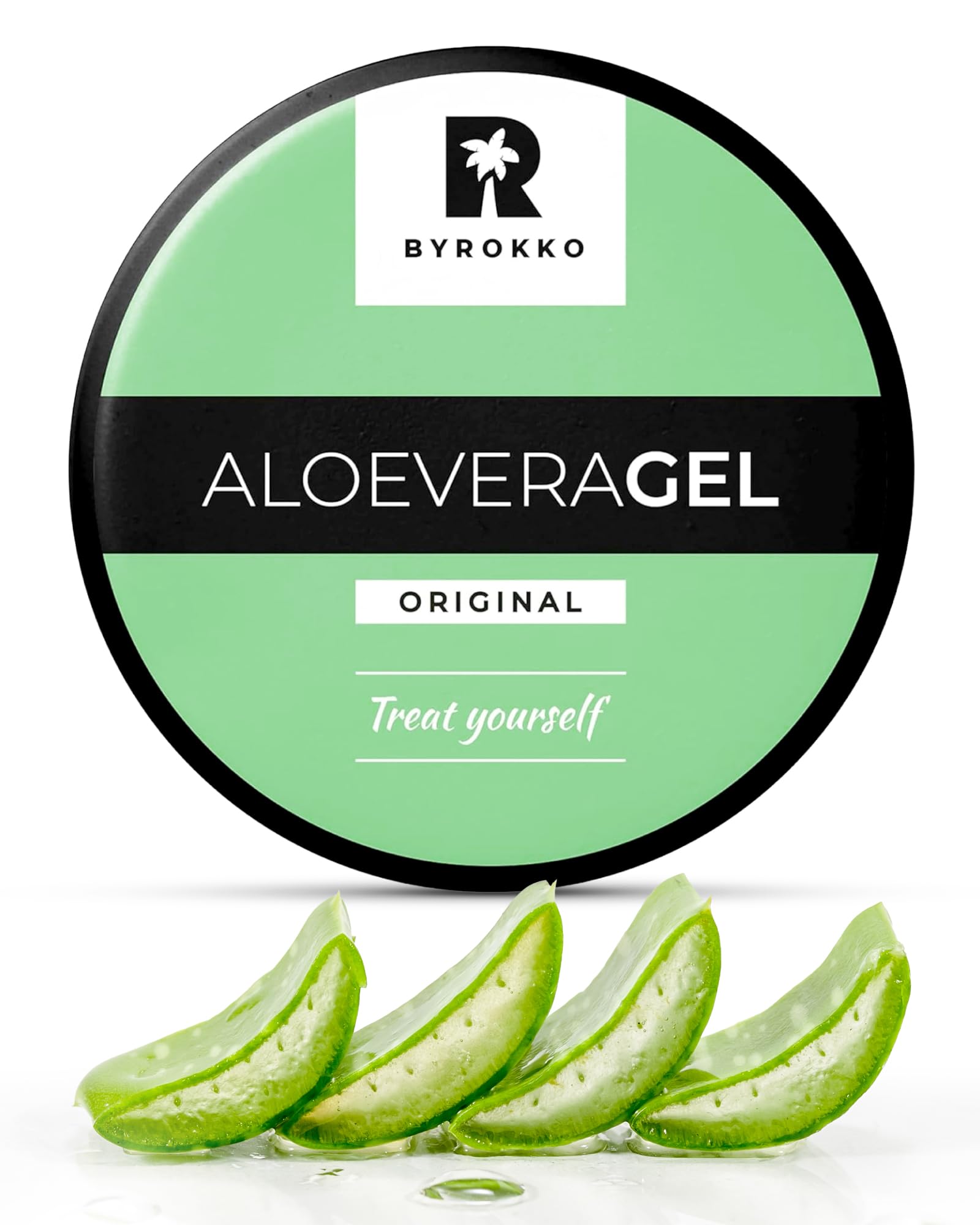 BYROKKO Gel d'aloe vera (215 ml) - Gel après-bronzage rafraîchissant à absorption rapide - Hydrate intensément, régénère et prévient l'exfoliation - Soin naturel après soleil