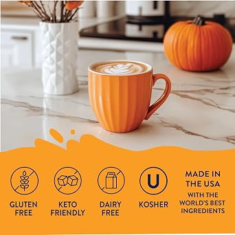Jordan's Skinny Mixes Sugar Free Coffee Syrup, Holiday Pumpkin Spice Coffee Flavoring Syrup, Zero Calorie Drink Mix for Lattes, Baking, Protein Shake, Dairy & Gluten Free, Kosher, 25.4 Fl Oz