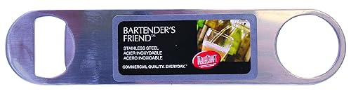 Tablecraft Small Bartender's Friend - Abrebotellas plano de acero inoxidable, 7 pulgadas, plateado
