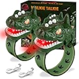 Rechargeable Dinosaur Walkie Talkies for Kids, 2 Pack T-Rex Camping Gear Outdoor Toys Long Range Birthday Easter Christmas Stocking Stuffers for 6 Age+ Boys Girls
