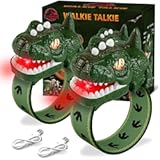 Rechargeable Dinosaur Walkie Talkies for Kids&comma; 2 Pack T-Rex Camping Gear Outdoor Toys Long Range Birthday Easter Christmas Stocking Stuffers for 6 Age&plus; Boys Girls